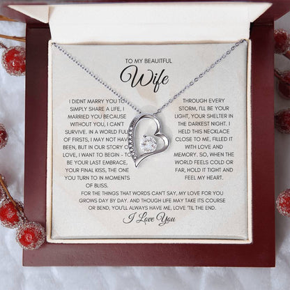 WIFE - FOREVER LOVE NECKLACE WITH  HEARTFELT MESSAGE SHE'LL REMEMBER