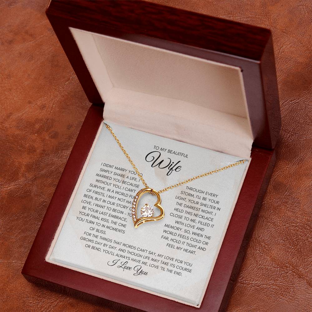 WIFE - FOREVER LOVE NECKLACE WITH  HEARTFELT MESSAGE SHE'LL REMEMBER