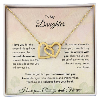 Daughter - Interlocking Hearts Necklace