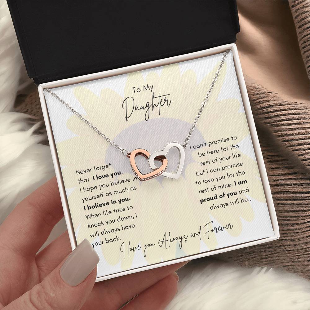 DAUGHTER - INTERLOCKING HEARTS NECKLACE