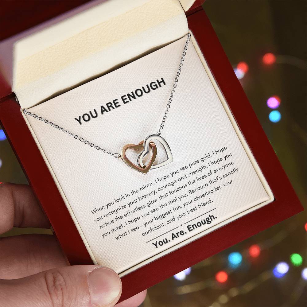 You are Enough - INTERLOCKING HEARTS NECKLACE