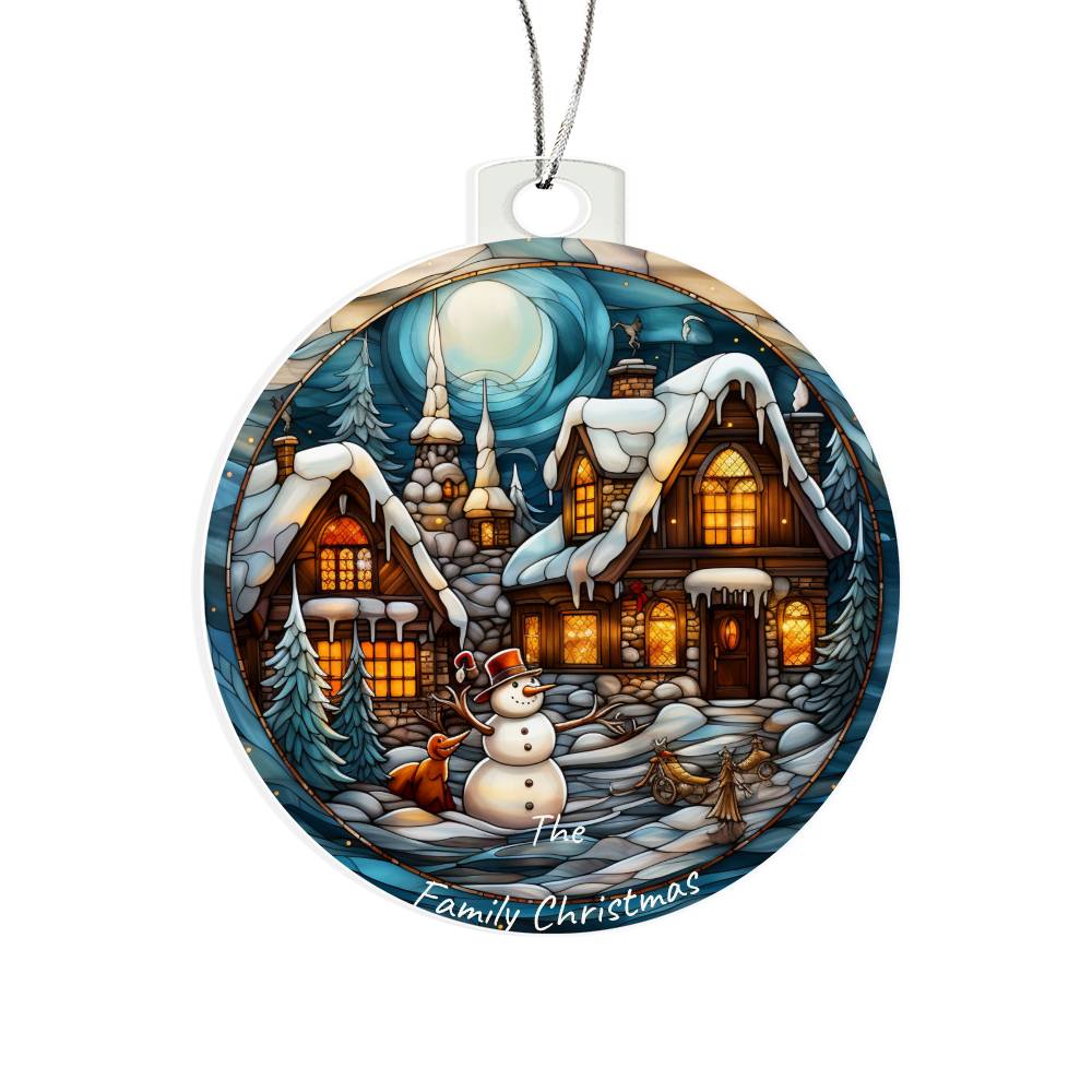 Personalized Acrylic Countryside Family Ornament