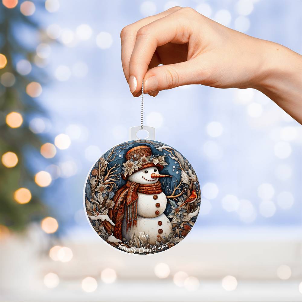 Personalized Acrylic Snowman Ornament