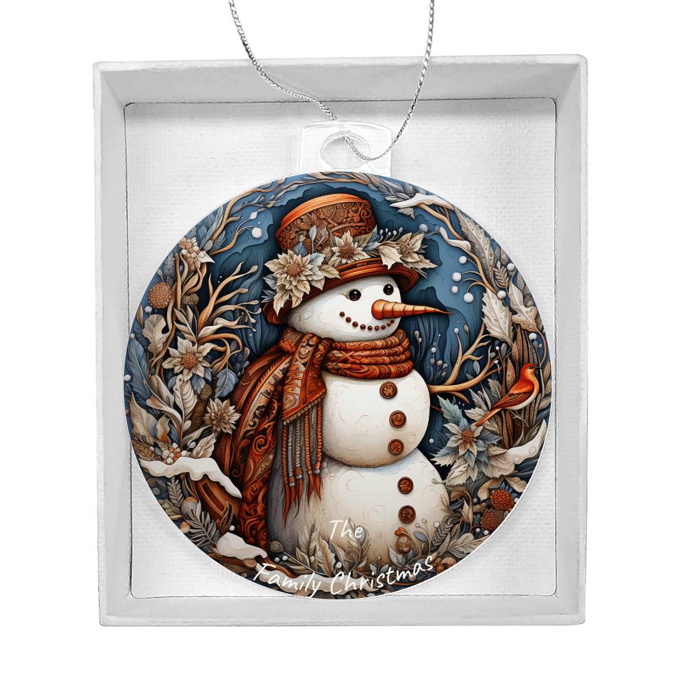 Personalized Acrylic Snowman Ornament