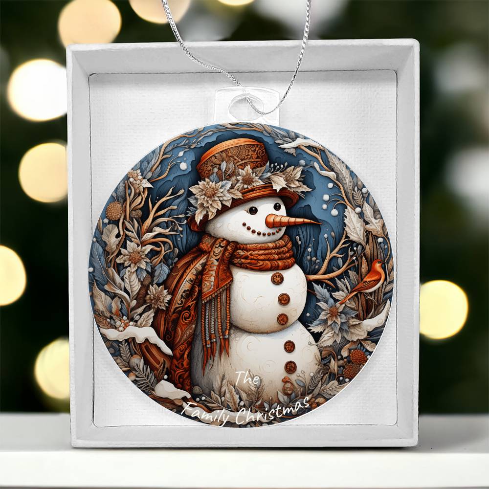 Personalized Acrylic Snowman Ornament