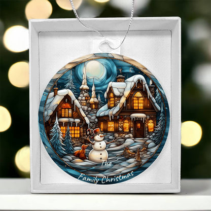 Personalized Acrylic Countryside Family Ornament