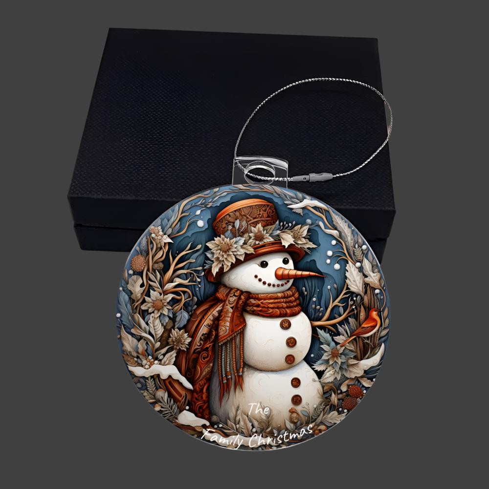 Personalized Acrylic Snowman Ornament