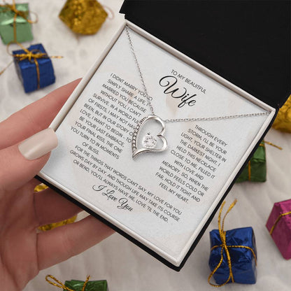 WIFE - FOREVER LOVE NECKLACE WITH  HEARTFELT MESSAGE SHE'LL REMEMBER