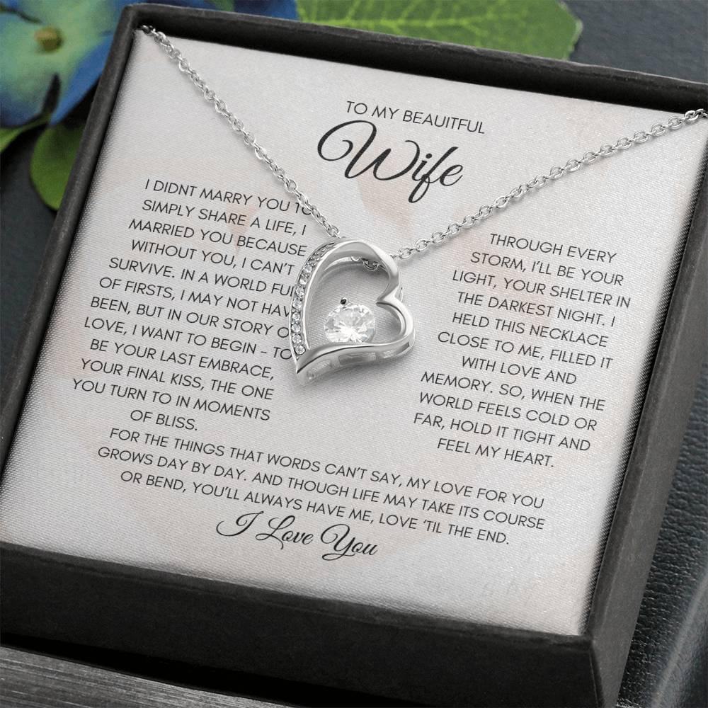 WIFE - FOREVER LOVE NECKLACE WITH  HEARTFELT MESSAGE SHE'LL REMEMBER